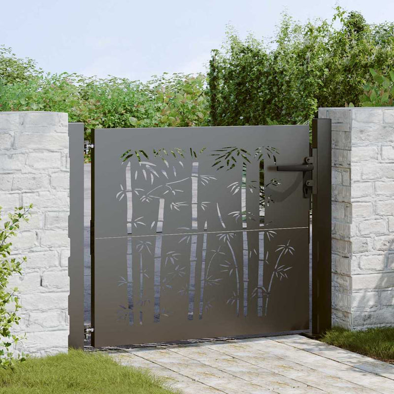 Vidaxl tuinpoort met slot zwart 110 x 105 cm gepoedercoat staal
