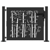Vidaxl tuinpoort 110 x 105 cm gepoedercoat staal zwart vergrendelbaar - afbeelding 2