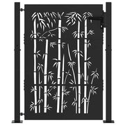 Vidaxl tuinpoort 110 x 130 cm gepoedercoat staal zwart vergrendelbaar - afbeelding 2