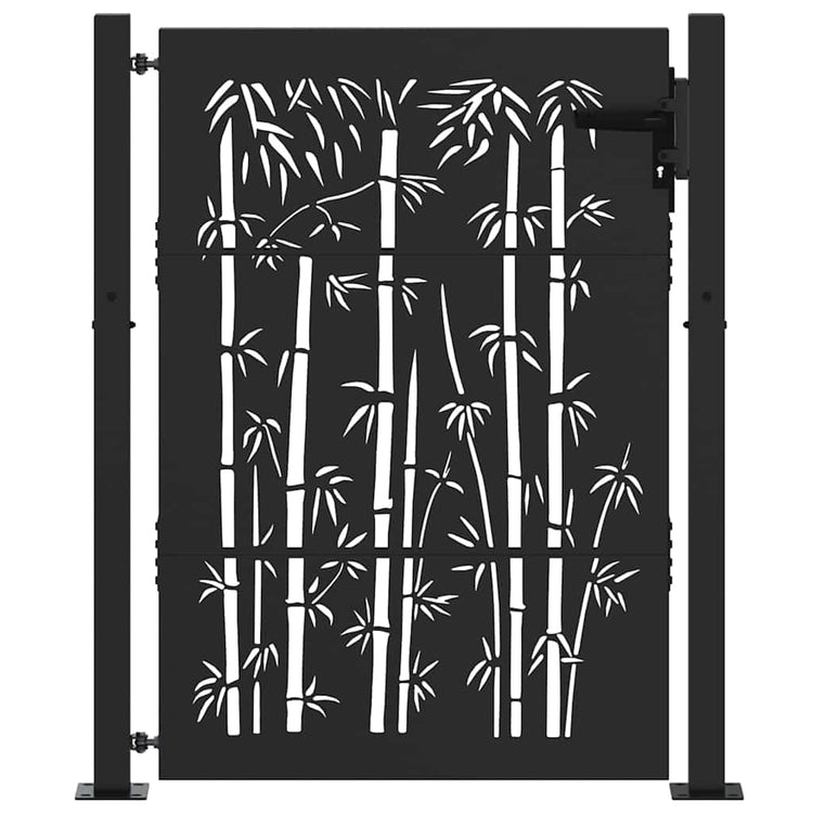 Vidaxl tuinpoort 110 x 130 cm gepoedercoat staal zwart vergrendelbaar