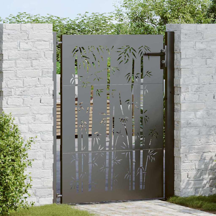 Vidaxl tuinpoort 110 x 155 cm gepoedercoat staal zwart vergrendelbaar