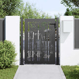 Vidaxl tuinpoort 110 x 155 cm gepoedercoat staal zwart vergrendelbaar - afbeelding 3
