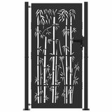 Vidaxl tuinpoort met slot zwart 110 x 180 cm gepoedercoat staal - afbeelding 2