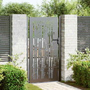 Vidaxl tuinpoort 110 x 205 cm gepoedercoat staal zwart vergrendelbaar - afbeelding 1
