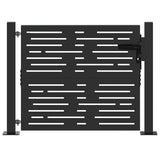 Vidaxl tuinpoort met slot zwart 110 x 105 cm gepoedercoat staal - afbeelding 2