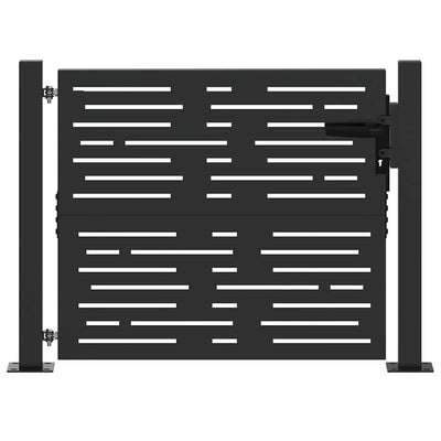 Vidaxl tuinpoort met slot zwart 110 x 105 cm gepoedercoat staal