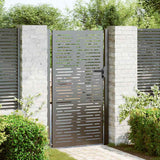 Vidaxl tuinpoort met slot zwart 110 x 180 cm gepoedercoat staal - afbeelding 1