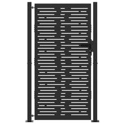 Vidaxl tuinpoort met slot zwart 110 x 180 cm gepoedercoat staal - afbeelding 2