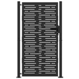 Vidaxl tuinpoort met slot zwart 110 x 205 cm gepoedercoat staal - afbeelding 2