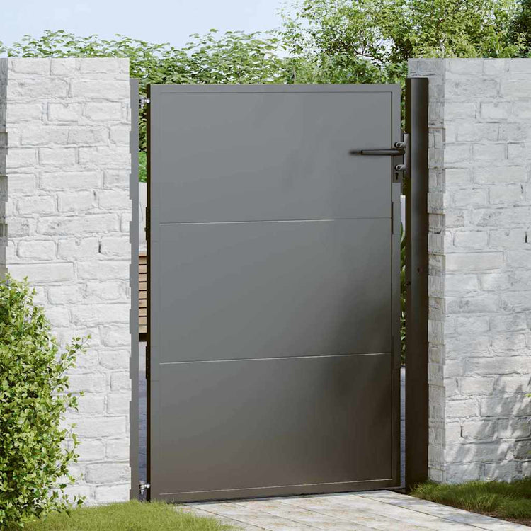 Vidaxl tuinpoort 110 x 130 cm gepoedercoat staal zwart vergrendelbaar
