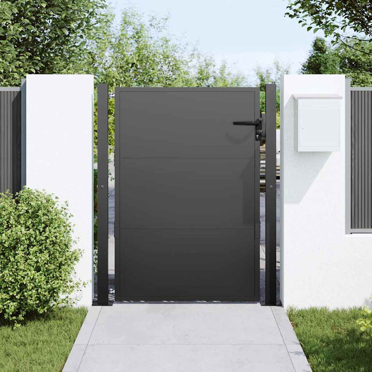 Vidaxl tuinpoort 110 x 130 cm gepoedercoat staal zwart vergrendelbaar