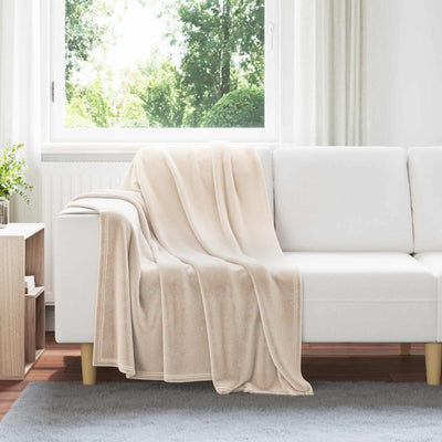 Vidaxl gooi deken beige 130 x 150 cm fleece