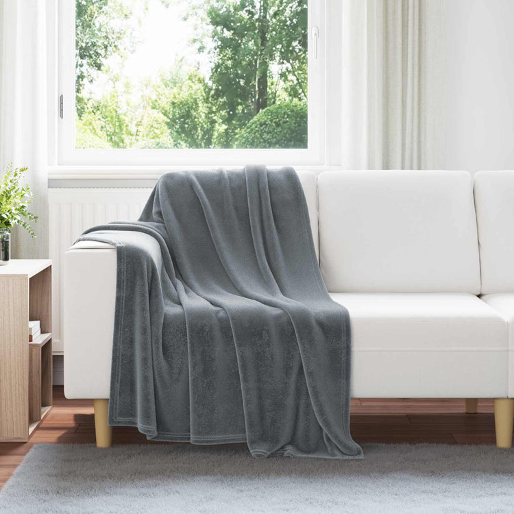 Vidaxl plaid donkergrijs 130 x 150 cm 0.51 kg fleece