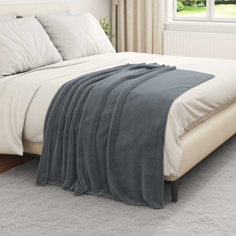 Vidaxl plaid donkergrijs 130 x 150 cm 0.51 kg fleece