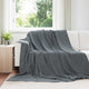 Vidaxl gooi deken donkergrijs 220 x 240 cm fleece