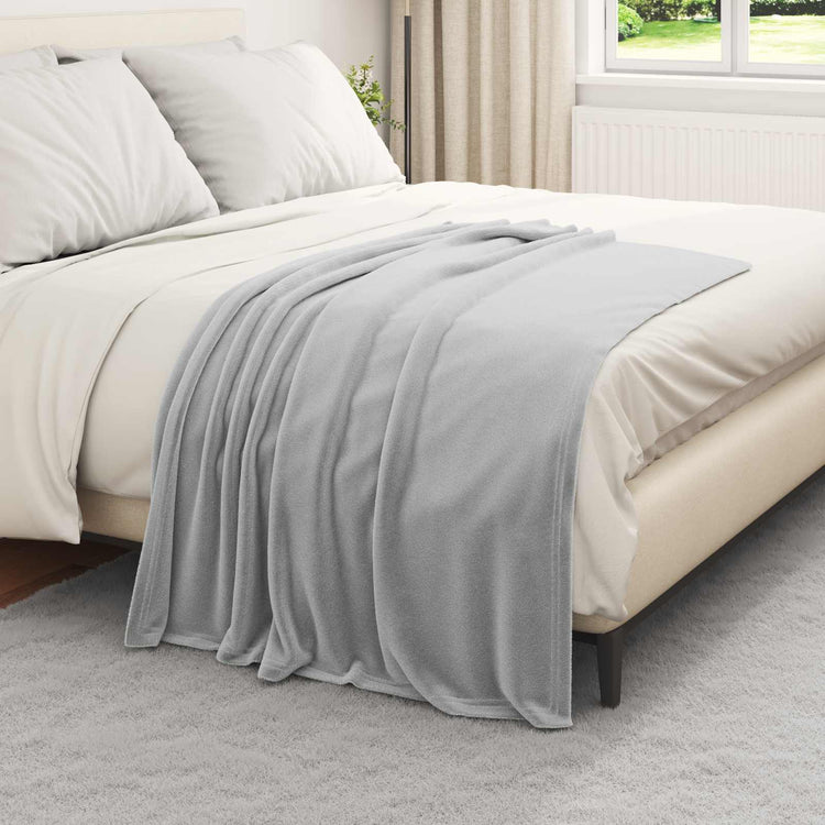 Vidaxl plaid grijs 130 x 150 cm 0.51 kg fleece