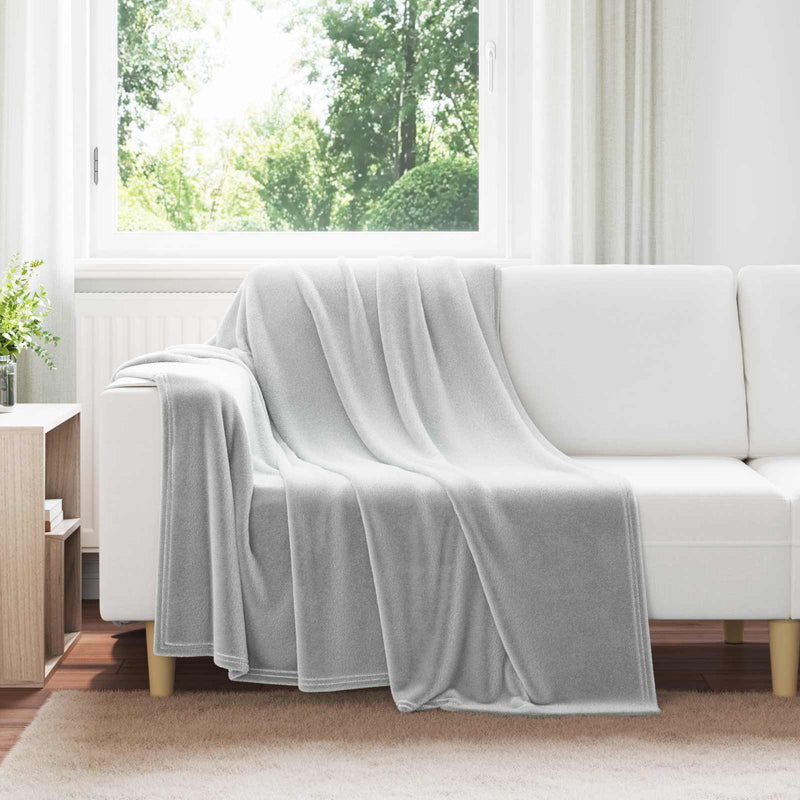 Vidaxl gooi deken grijs 150 x 200 cm fleece
