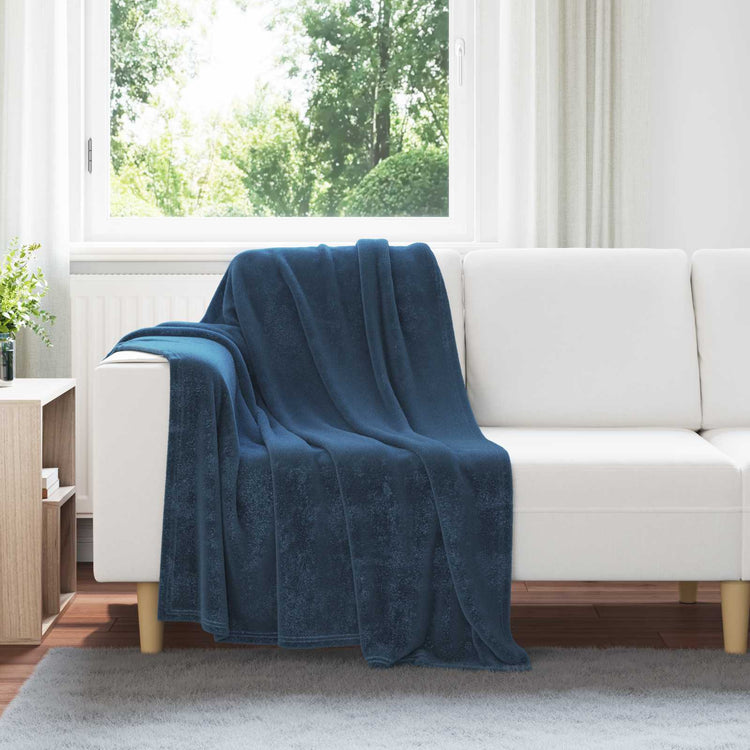 Vidaxl plaid marineblauw 130 x 150 cm 0.51 kg fleece
