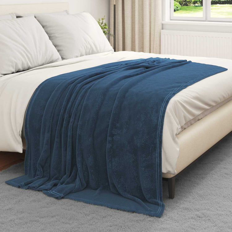 Vidaxl plaid marineblauw 150 x 200 cm 0.78 kg fleece