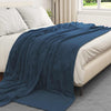 Vidaxl gooi deken marineblauw 240 x 270 cm fleece