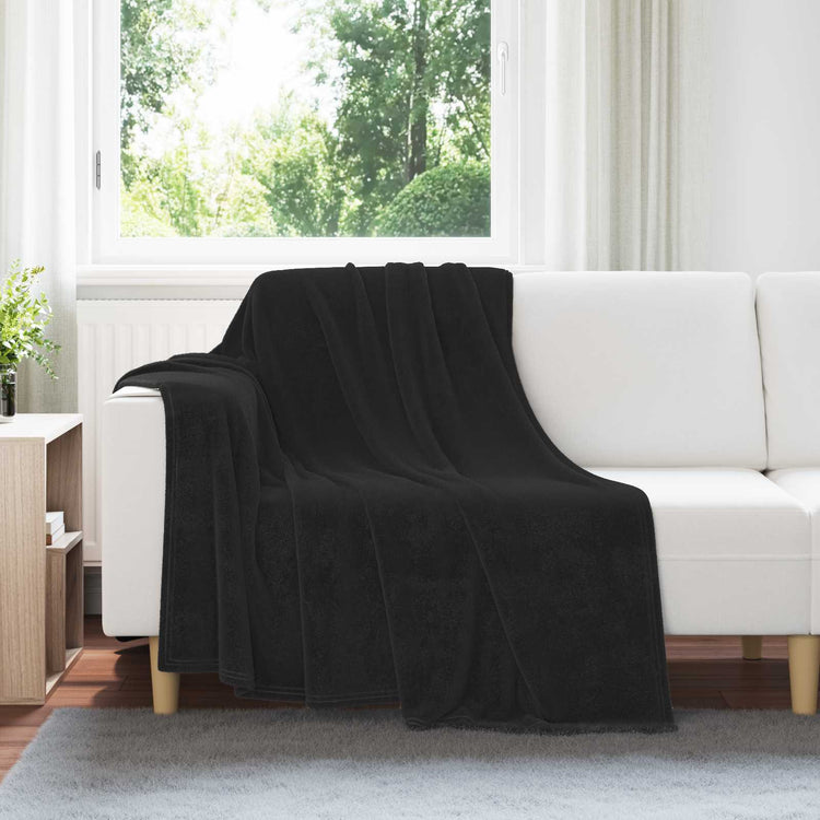 Vidaxl plaid zwart 150 x 200 cm 0.78 kg fleece