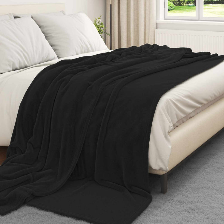 Vidaxl gooi deken zwart 220 x 240 cm fleece