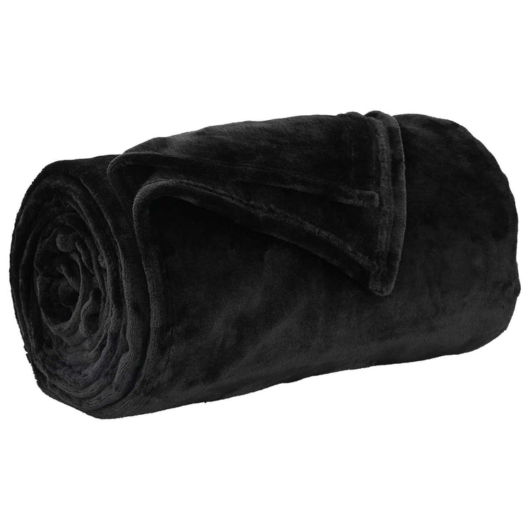Vidaxl gooi deken zwart 220 x 240 cm fleece