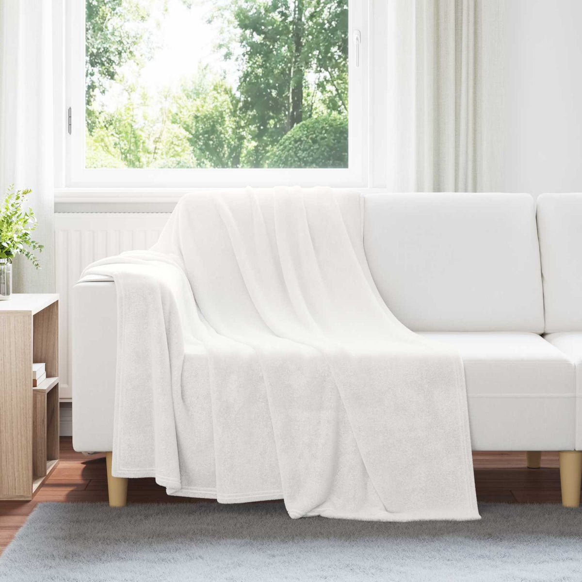 Vidaxl gooi deken wit 150 x 200 cm fleece