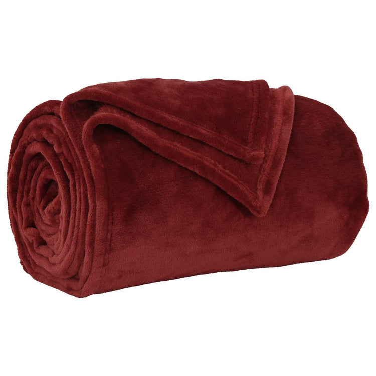 Vidaxl plaid bordeaux rood 130 x 150 cm 0.51 kg fleece