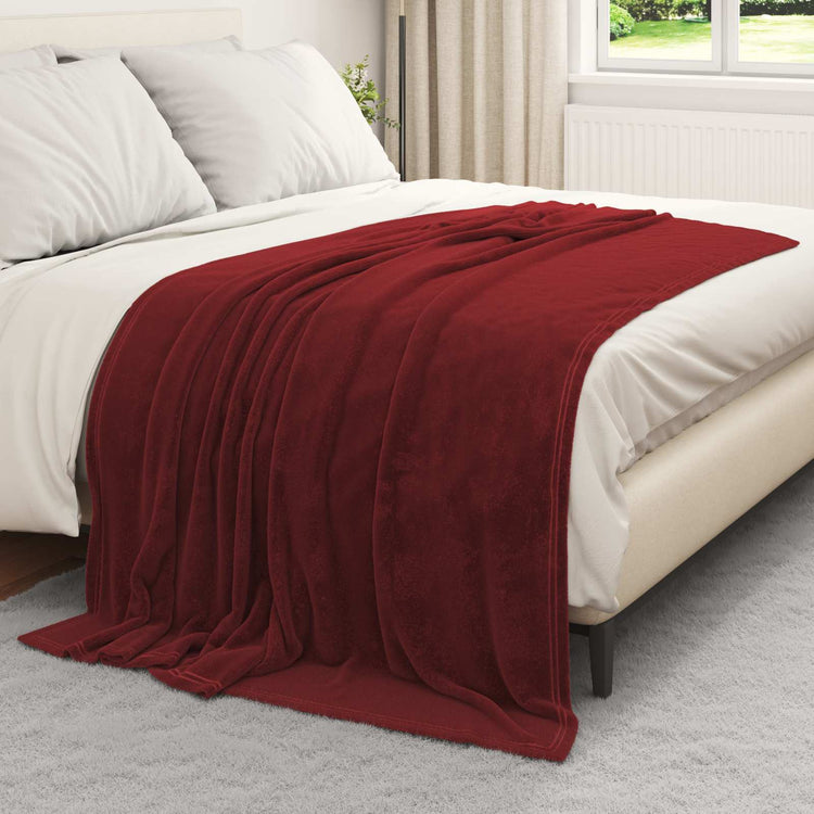 Vidaxl gooi deken bordeaux rood 150 x 200 cm fleece