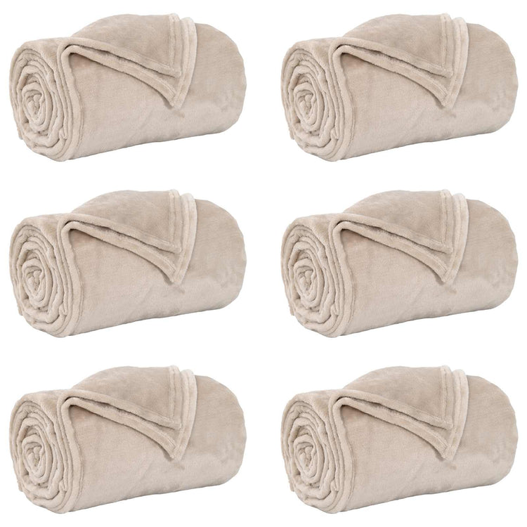 Vidaxl kleden 6 pcs beige 130 x 150 cm fleece