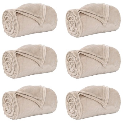 Vidaxl kleden 6 st beige 220 x 240 cm 8.23 kg fleece