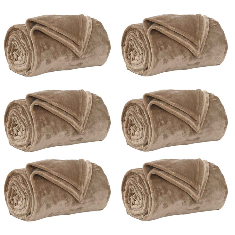 Vidaxl kleden 6 st camel 130 x 150 cm 3.04 kg fleece