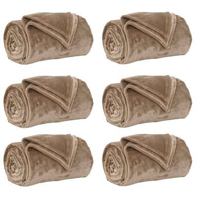Vidaxl kleden 6 st camel 150 x 200 cm 4.68 kg fleece