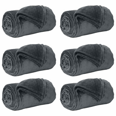 Vidaxl kleden 6 st donkergrijs 130 x 150 cm 3.04 kg fleece