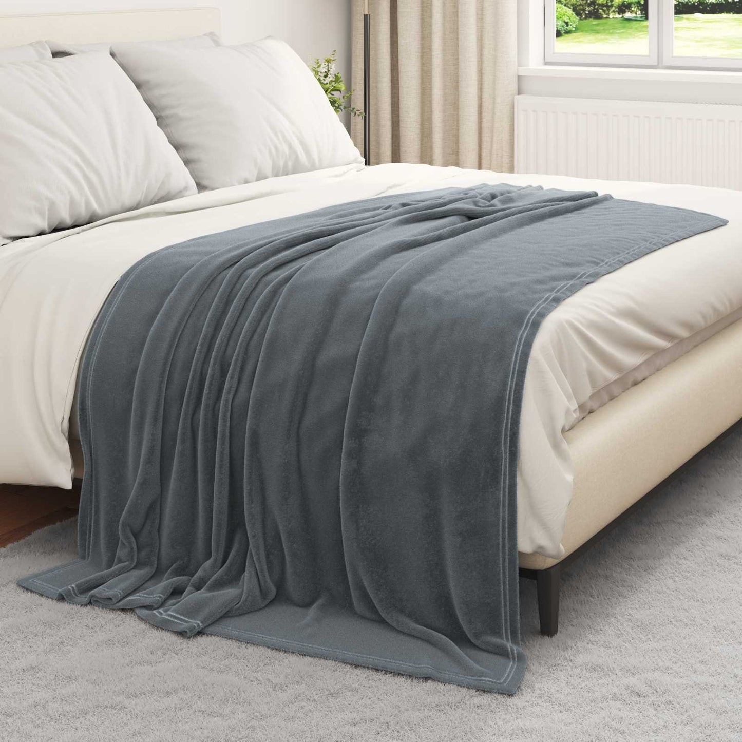 Vidaxl kleden 6 pcs donkergrijs 150 x 200 cm fleece