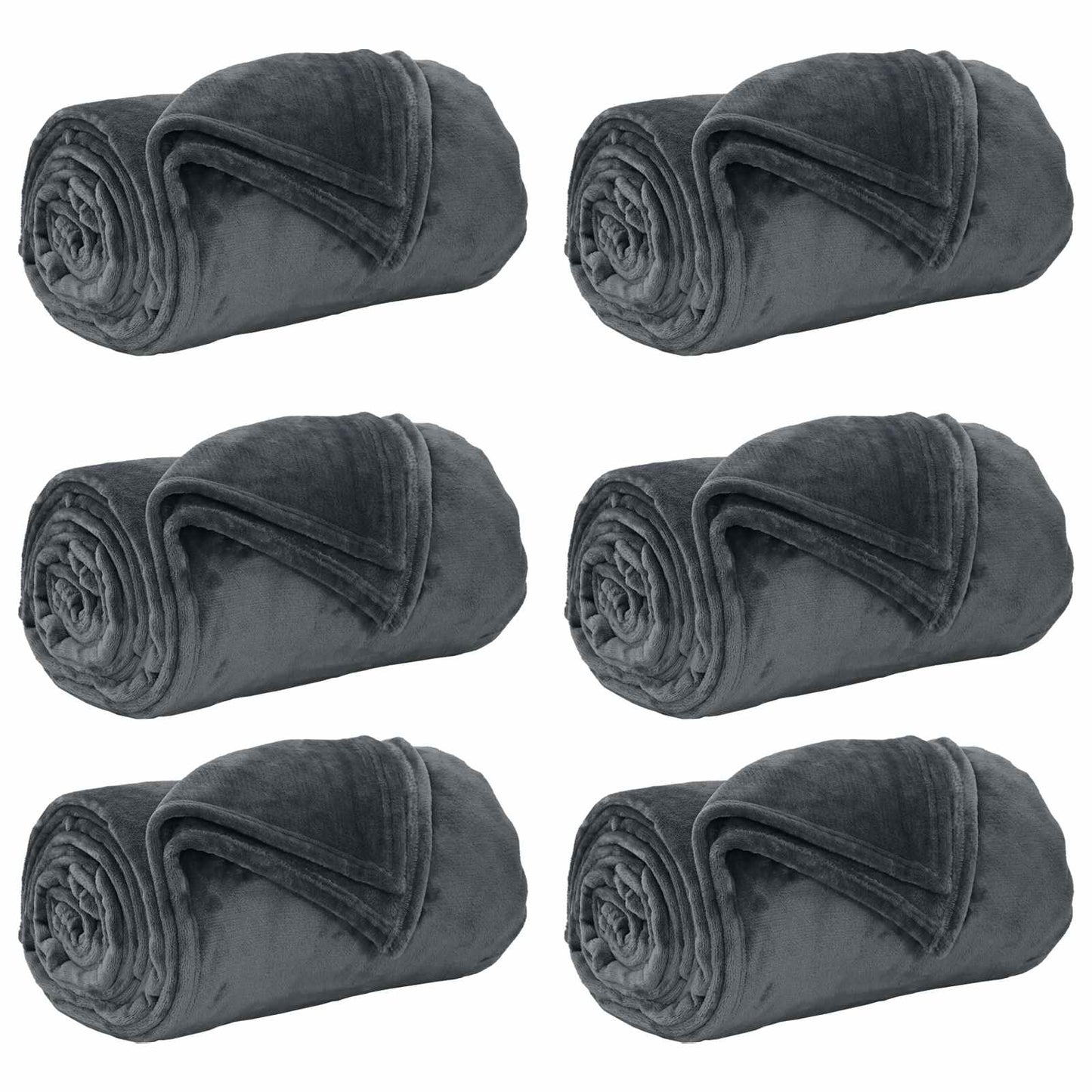 Vidaxl kleden 6 pcs donkergrijs 150 x 200 cm fleece