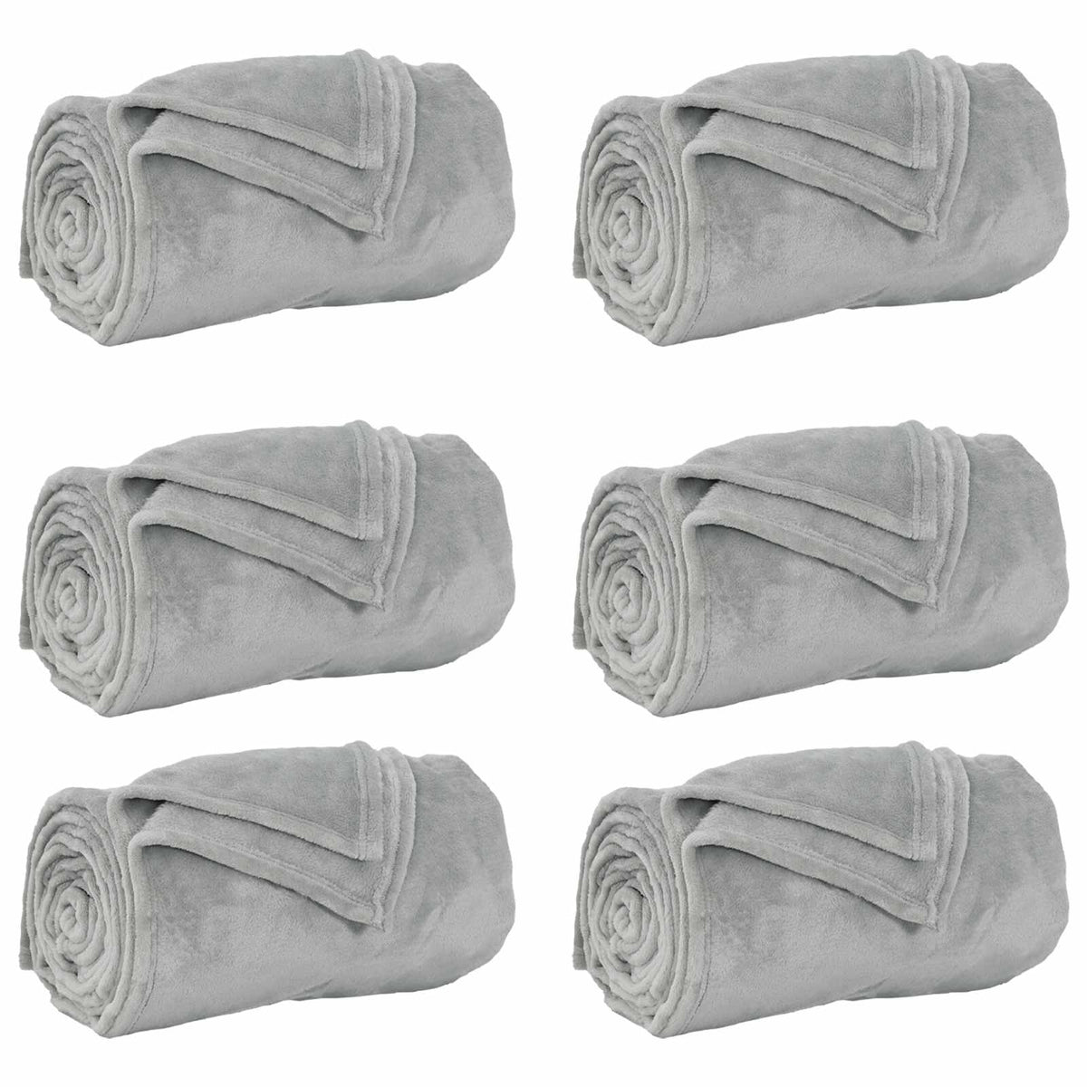 Vidaxl kleden 6 pcs grijs 130 x 150 cm fleece