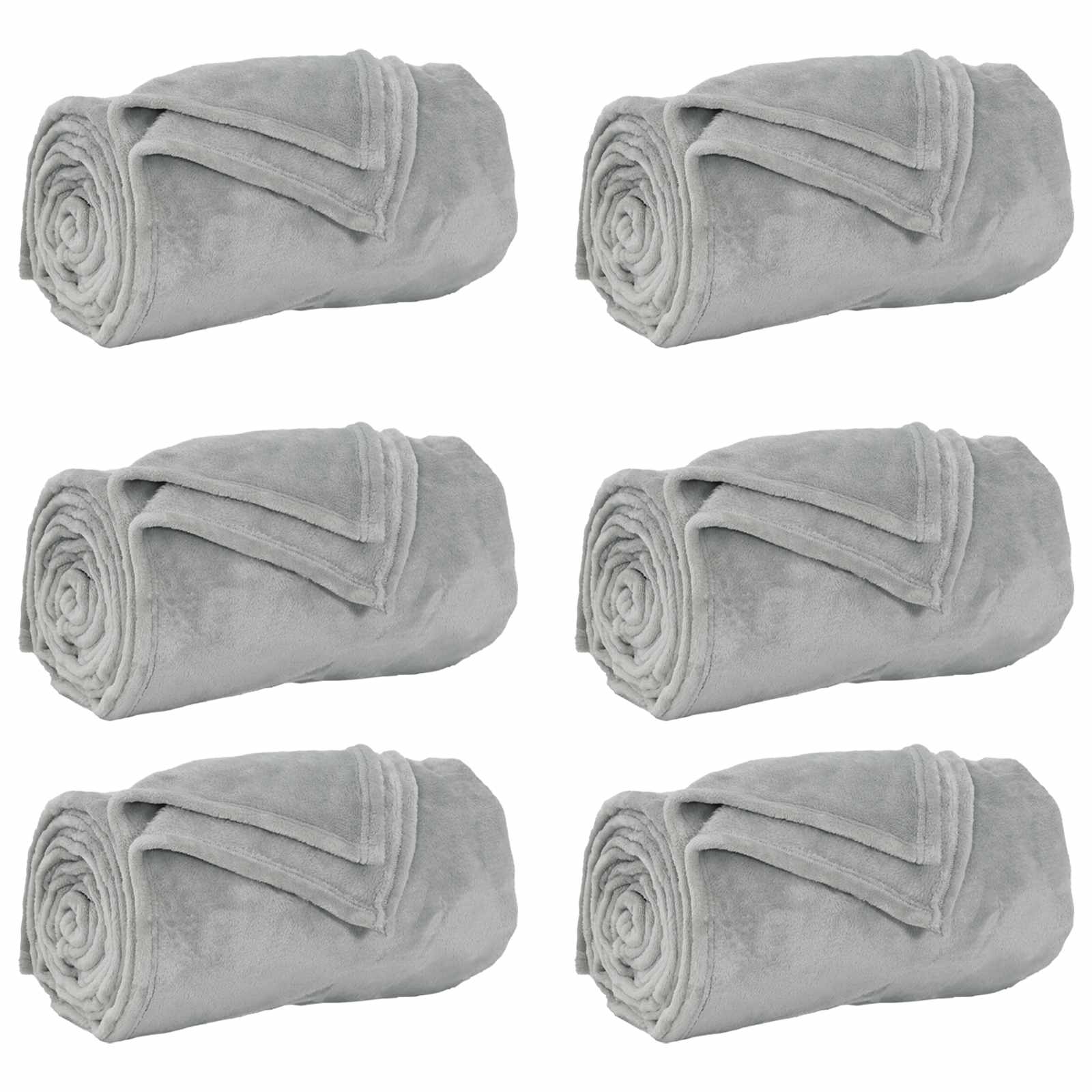 Vidaxl kleden 6 pcs grijs 130 x 150 cm fleece
