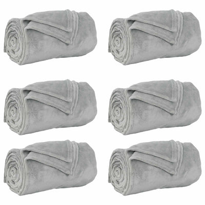 Vidaxl kleden 6 st grijs 150 x 200 cm 4.68 kg fleece