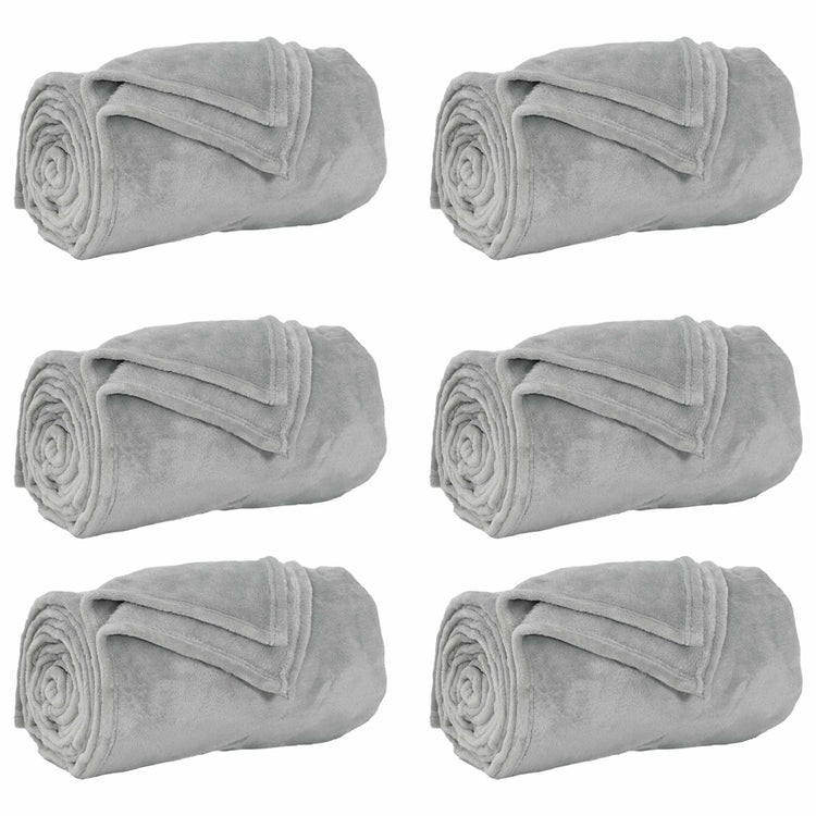 Vidaxl kleden 6 pcs grijs 150 x 200 cm fleece