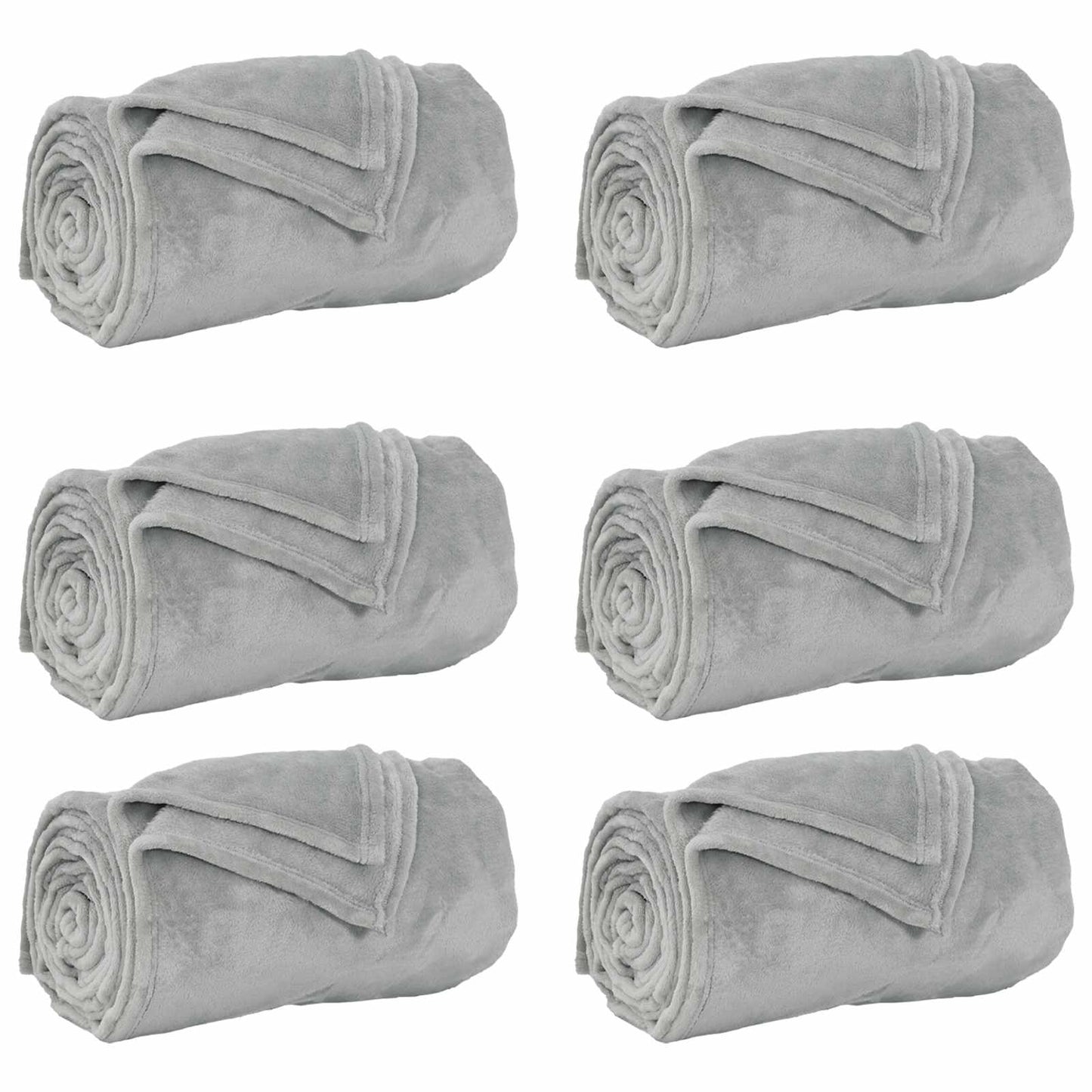 Vidaxl kleden 6 pcs grijs 240 x 270 cm fleece
