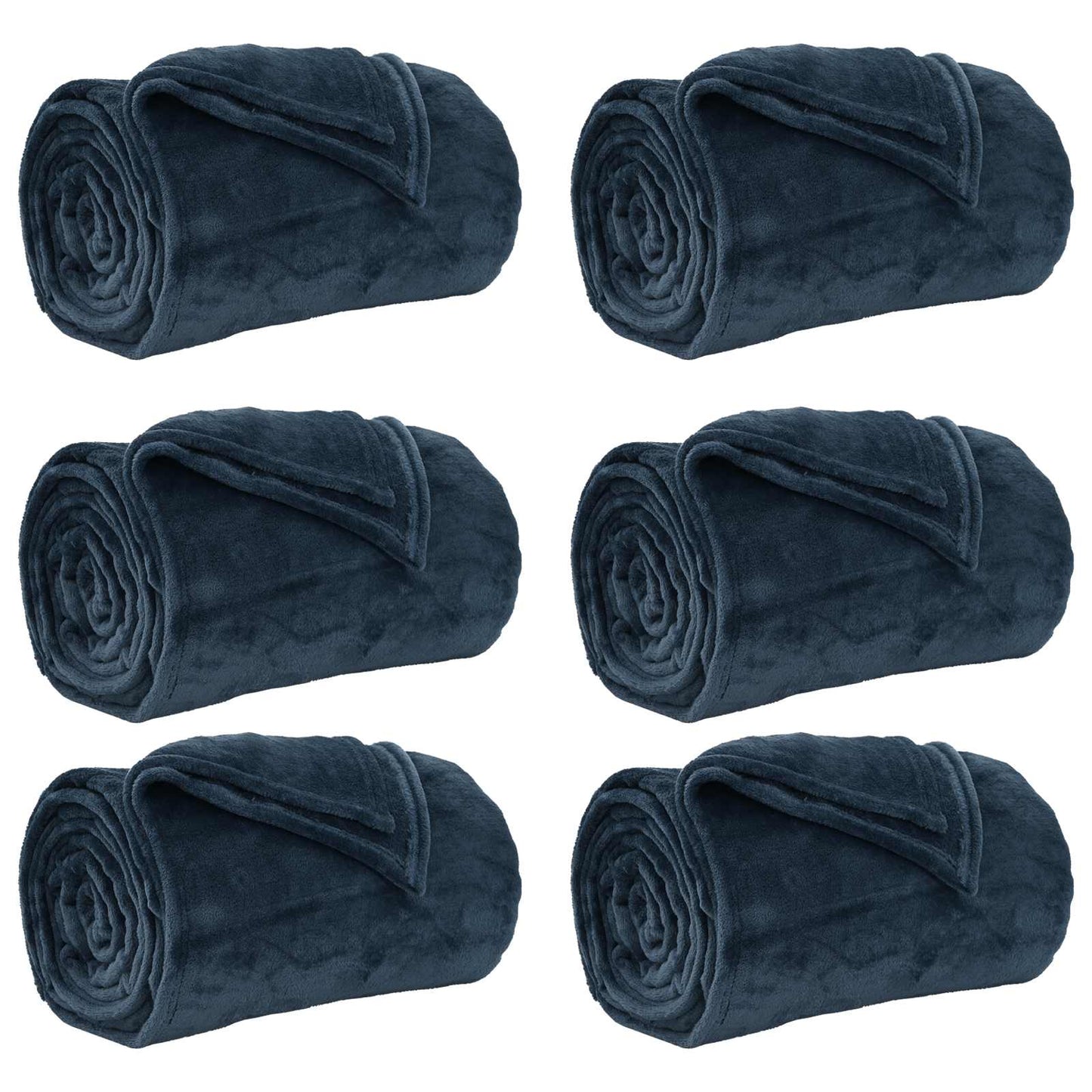 Vidaxl kleden 6 pcs marineblauw 220 x 240 cm fleece