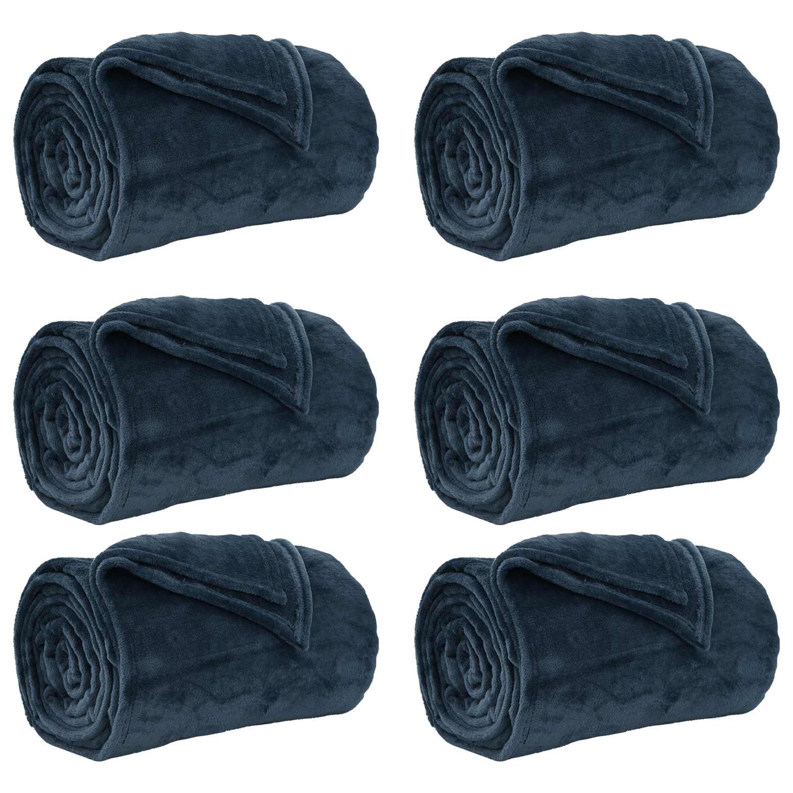 Vidaxl kleden 6 pcs marineblauw 240 x 270 cm fleece