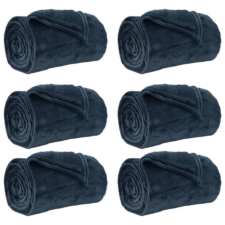 Vidaxl kleden 6 st marineblauw 240 x 270 cm 10.11 kg fleece
