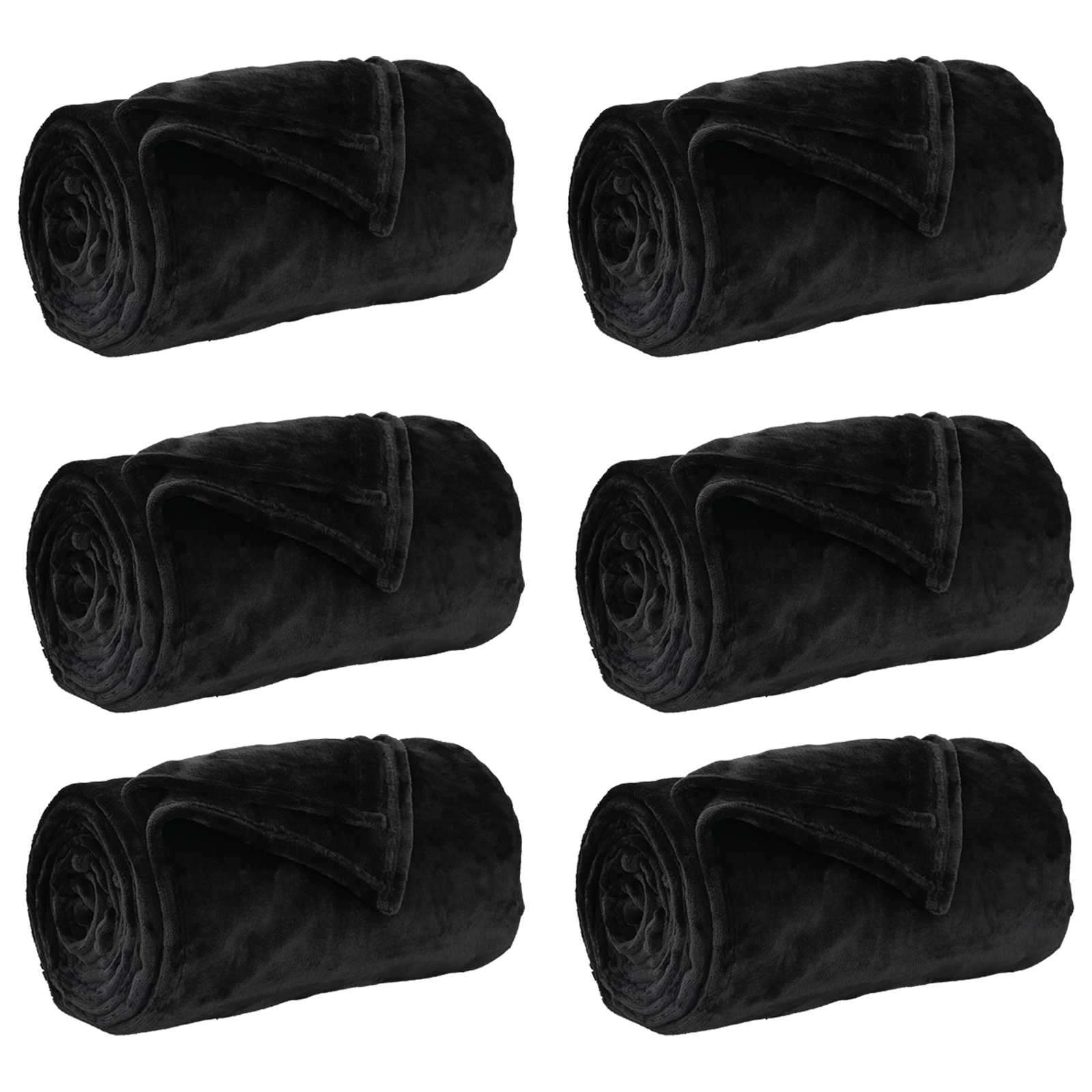 Vidaxl kleden 6 pcs zwart 130 x 150 cm fleece