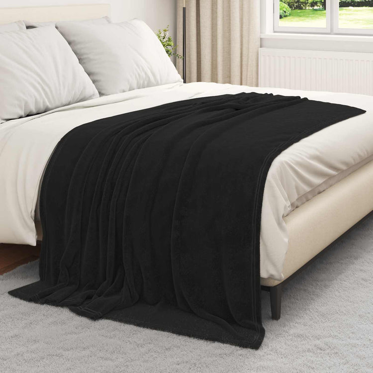 Vidaxl kleden 6 pcs zwart 150 x 200 cm fleece