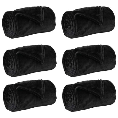 Vidaxl kleden 6 st zwart 220 x 240 cm 8.24 kg fleece