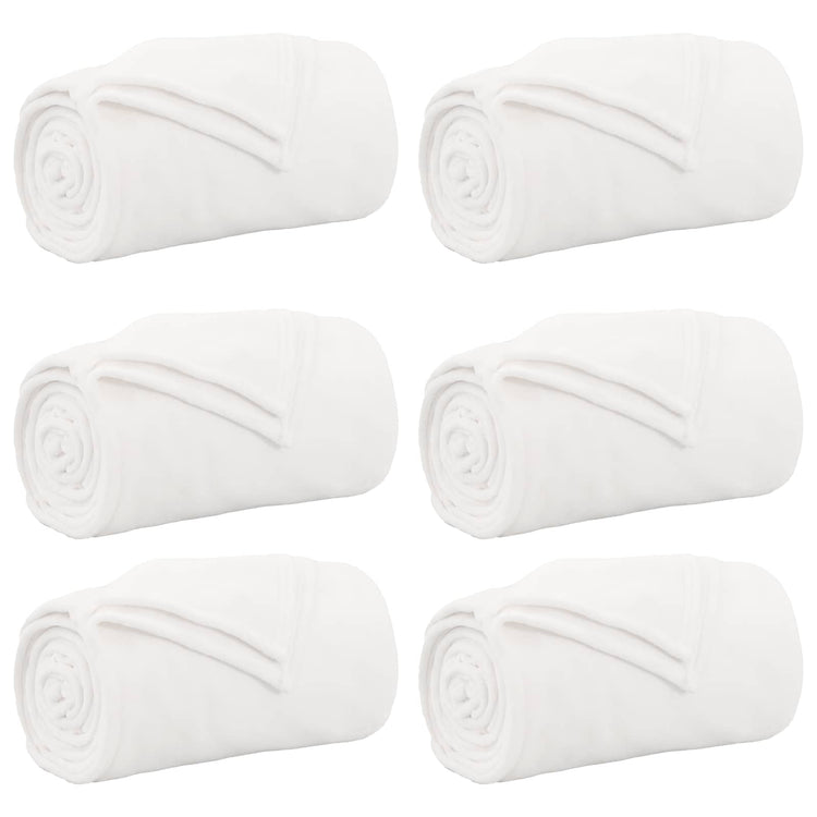 Vidaxl kleden 6 pcs wit 220 x 240 cm fleece