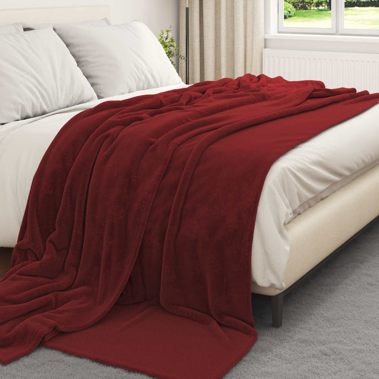 Vidaxl kleden 6 st bordeaux rood 220 x 240 cm 8.24 kg fleece